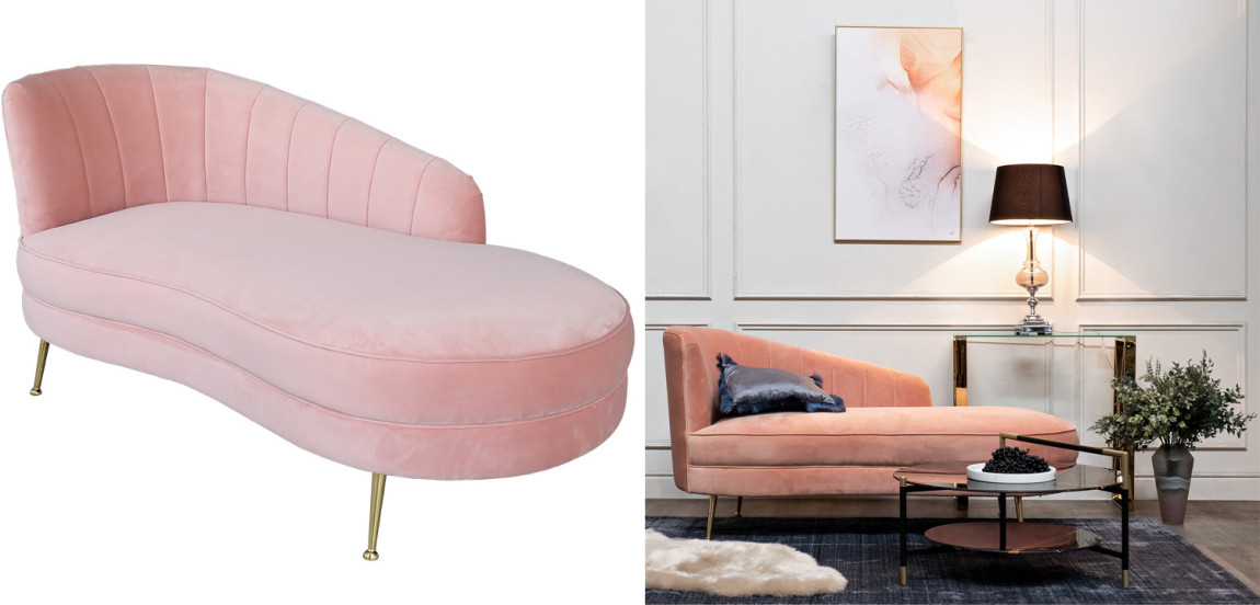 Кушетка Pink Velur