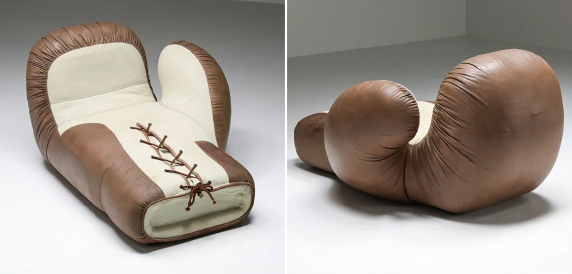 Кушетка Дизайнерская в форме Боксерской Перчатки Vintage De Sede boxing glove sectional sofa II
