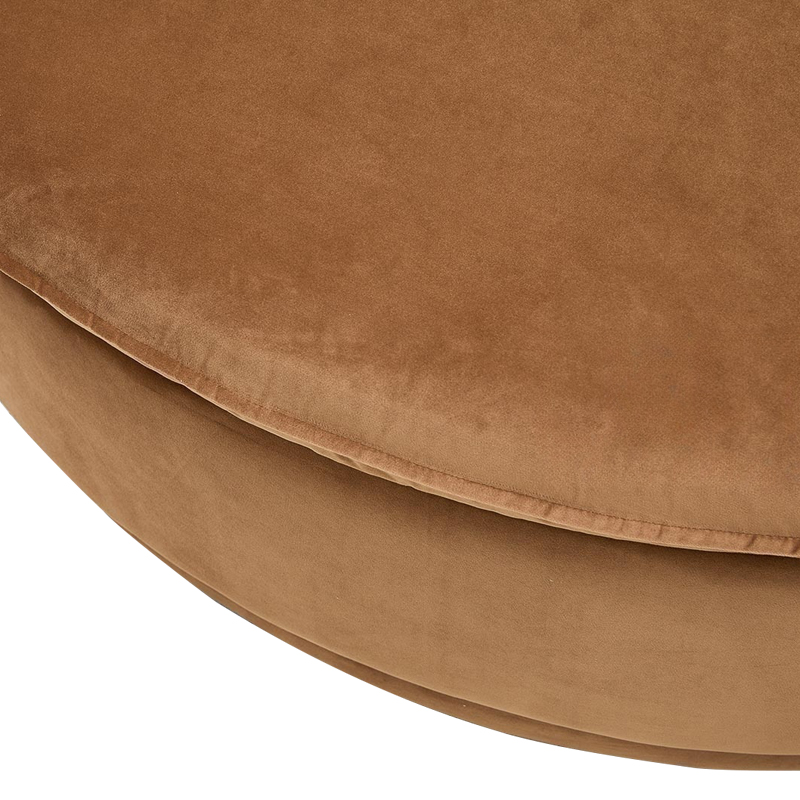 Кушетка круглая с обивкой из велюра коричневая Milky Brown Chair