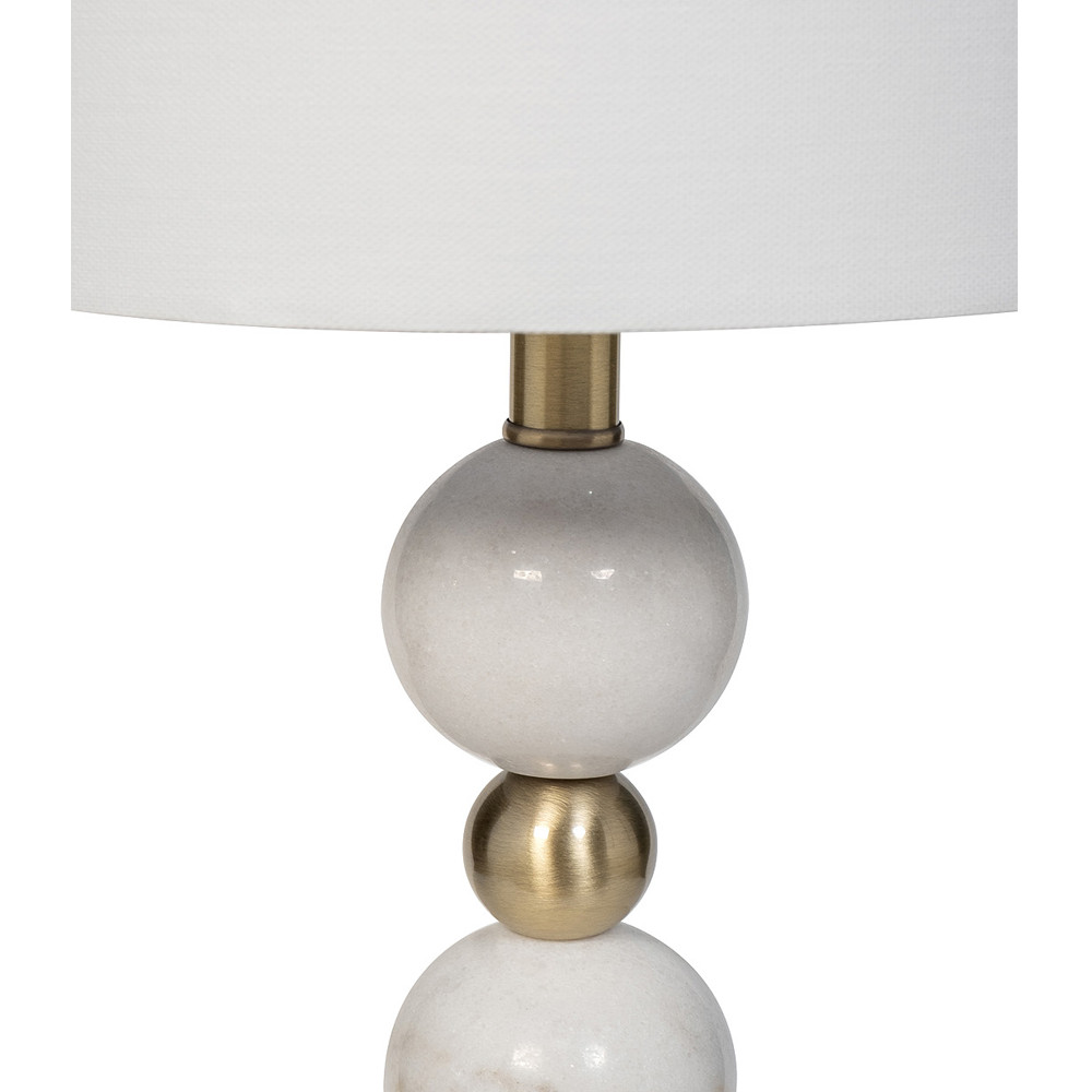 Лампа настольная с каркасом из мраморных шаров и белым абажуром Floor lamp Jewelry