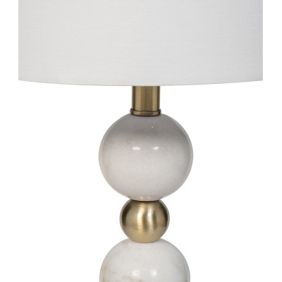 Лампа настольная с каркасом из мраморных шаров и белым абажуром Floor lamp Jewelry