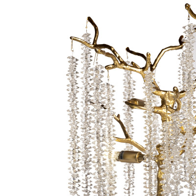 Лампа настольная со стеклянными подвесами цвет золото FAIRYTREE Light