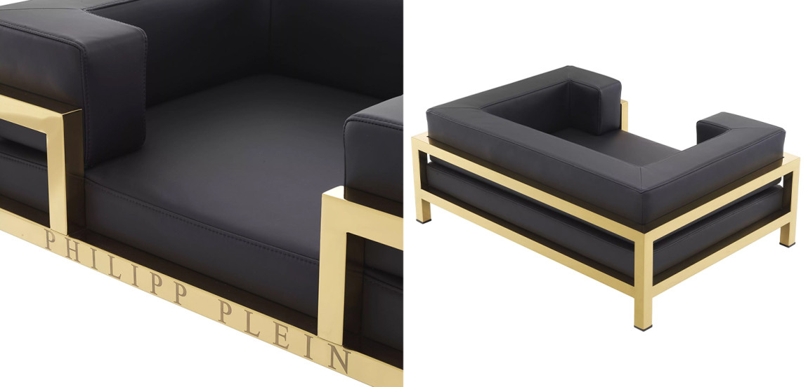 Лежанка для домашних животных Philipp Plein Dogbed High Conic L Gold