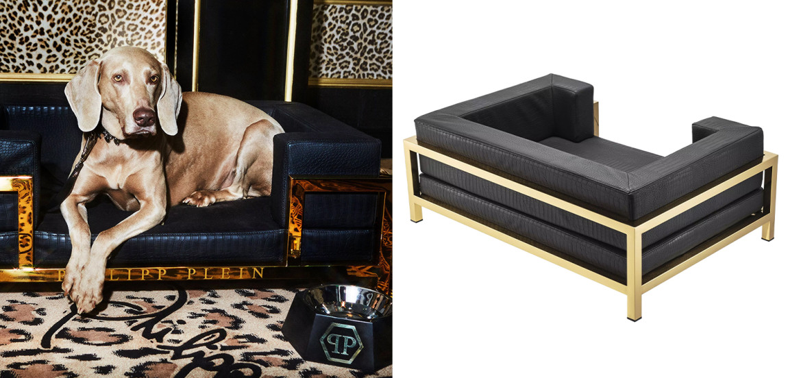 Лежанка для домашних животных Philipp Plein Dogbed High Conic Limited XL Gold