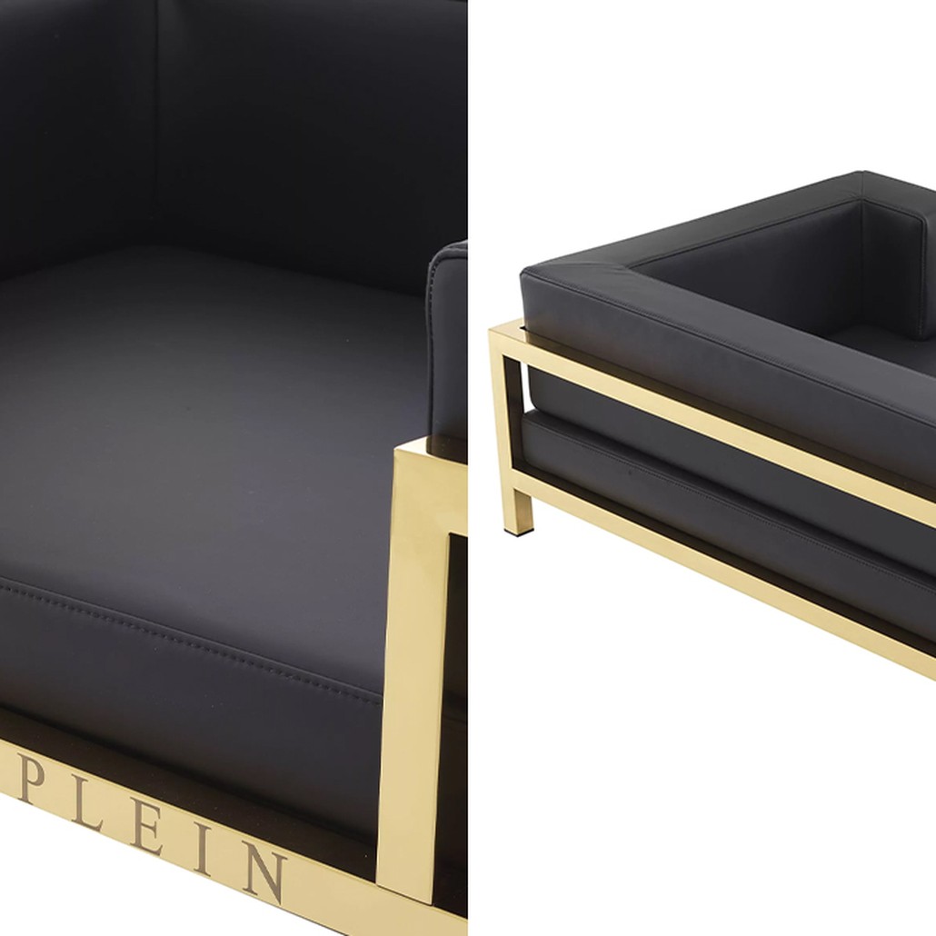 Лежанка для домашних животных Philipp Plein Dogbed High Conic XL Gold
