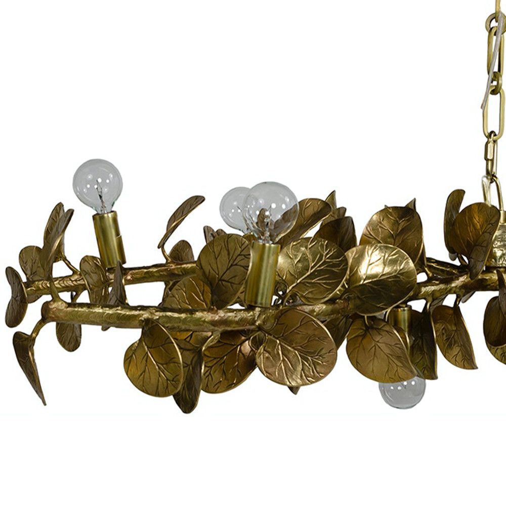 Линейная люстра Brass Eucalyptus Branches Lighting Chandelier