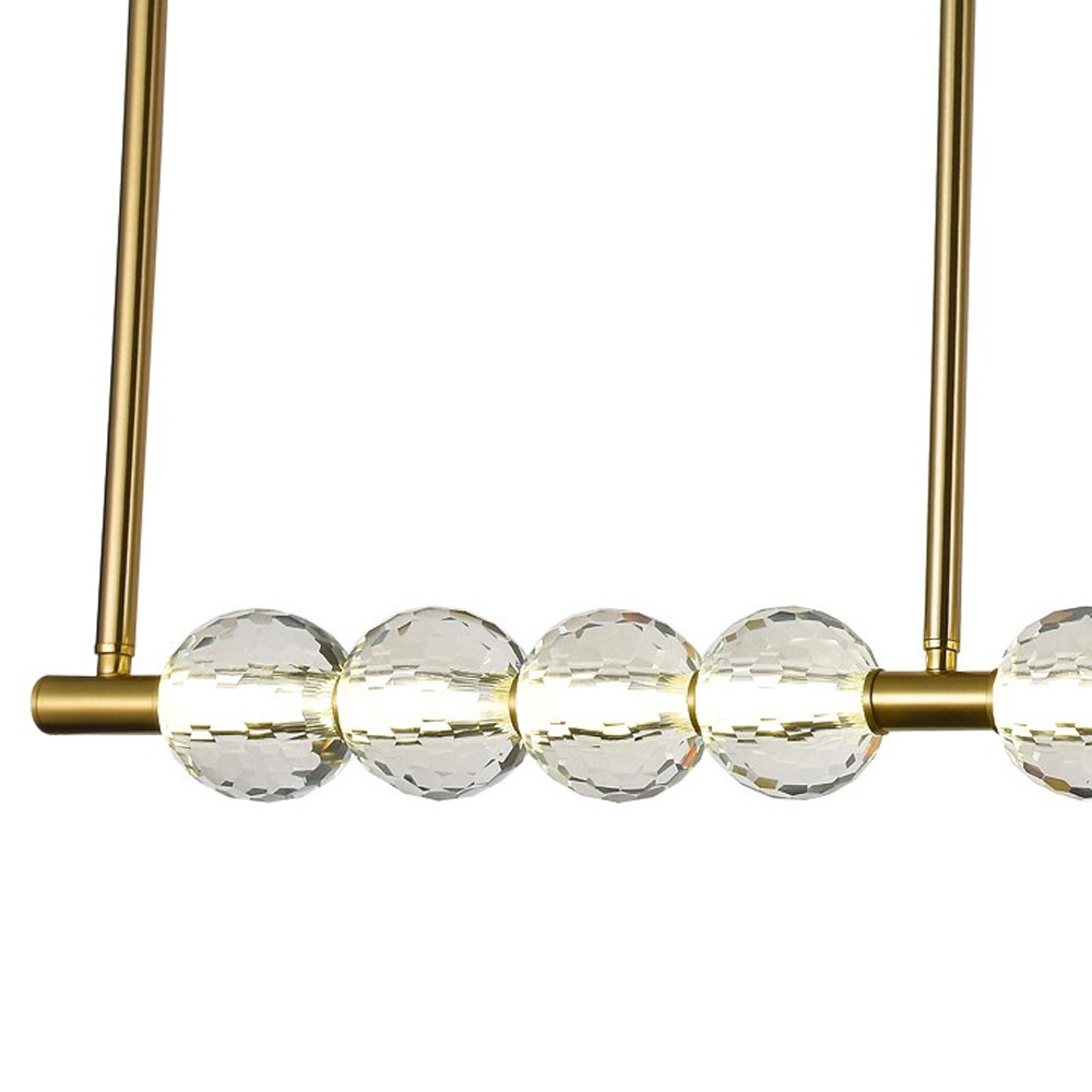 Линейная люстра Celestin Spheres Brass Linear Chandelier