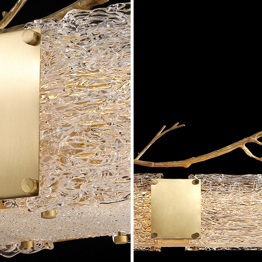 Линейная люстра Golden Branch Glass Chandelier