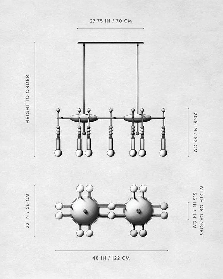 Линейная Люстра TALISMAN 14 патронов по дизайну студии Apparatus