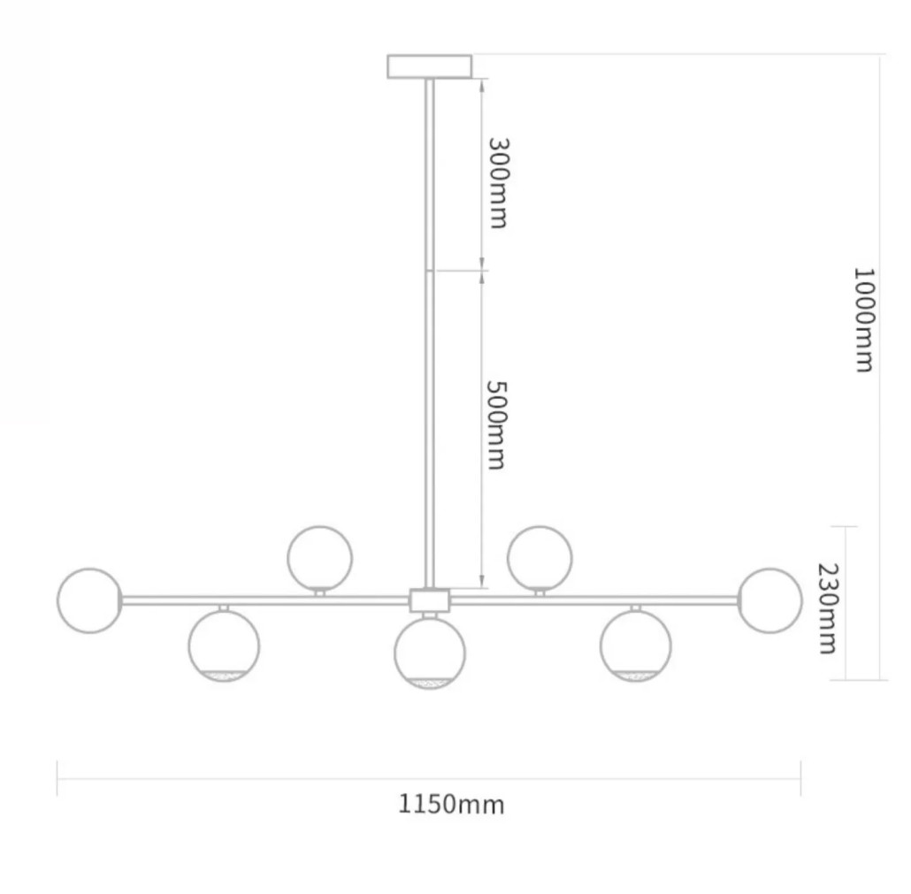 Линейная люстра Theo Metal Wooden Linear Chandelier