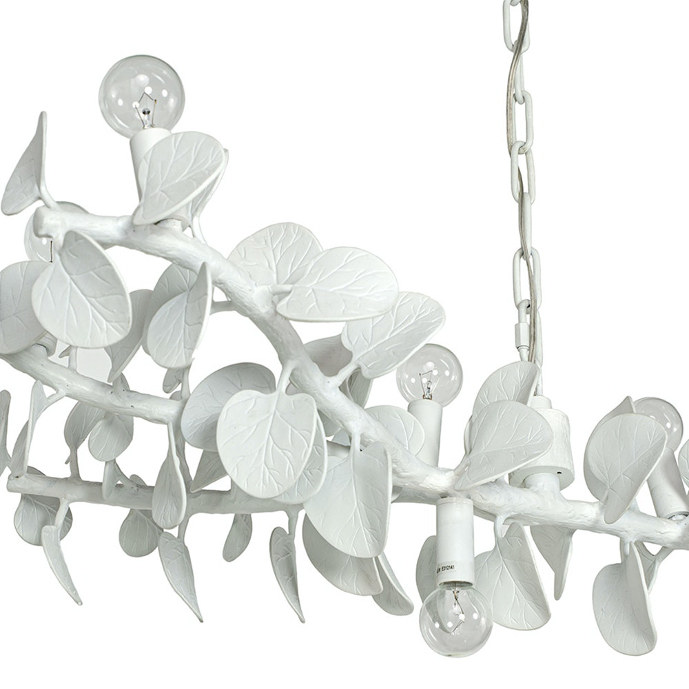 Линейная люстра White Eucalyptus Branches Lighting Chandelier