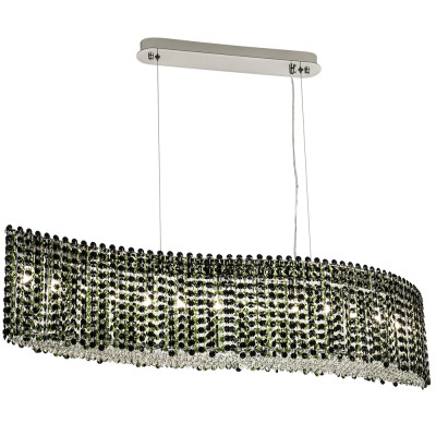 Линейная люстра изогнутой формы с хрустальными подвесками Crystal Art Chrome Green Linear Chandelier