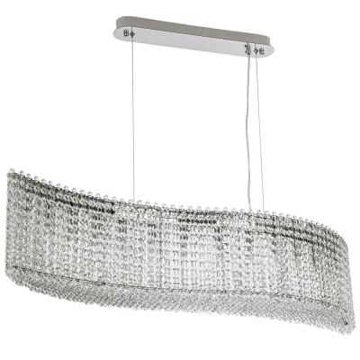 Линейная люстра изогнутой формы с хрустальными подвесками Crystal Art Chrome Linear Chandelier