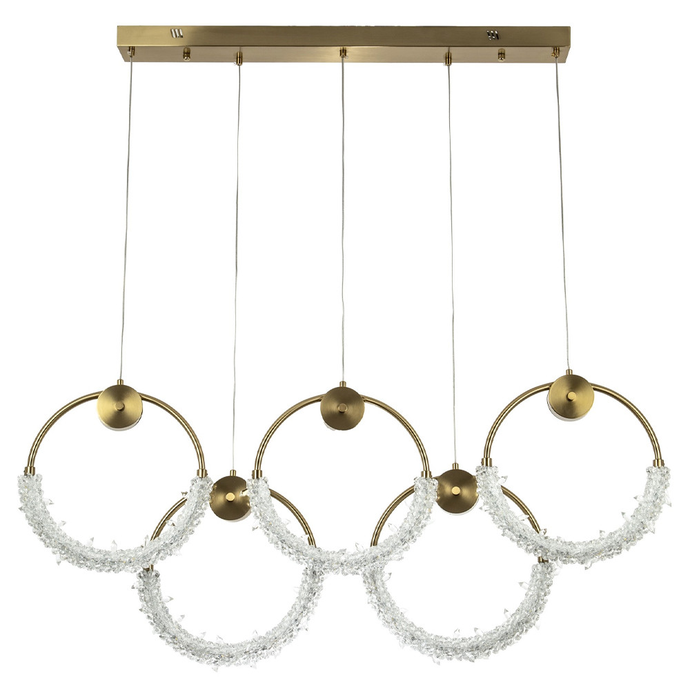 Линейная люстра с плафонами в виде пяти колец Five Rings Gilbertine Linear Chandelier