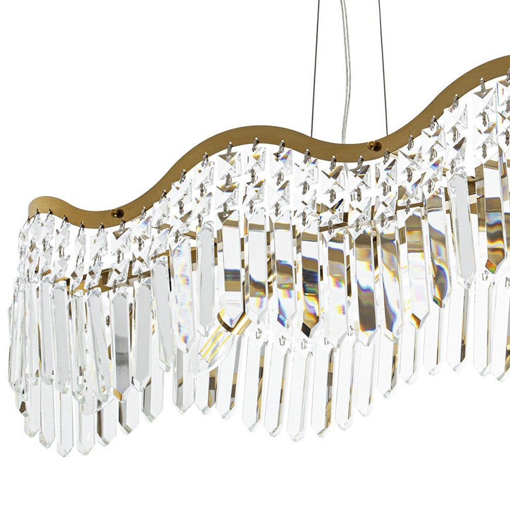 Линейная люстра с подвесками из хрусталя Ludivine Linear Chandelier