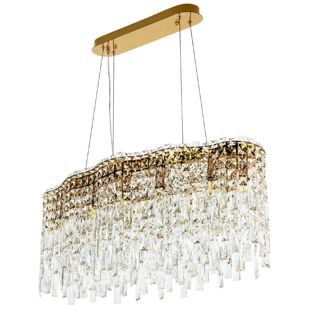Линейная люстра с хрустальным декором Linear Atwater Crystal Chandelier 12