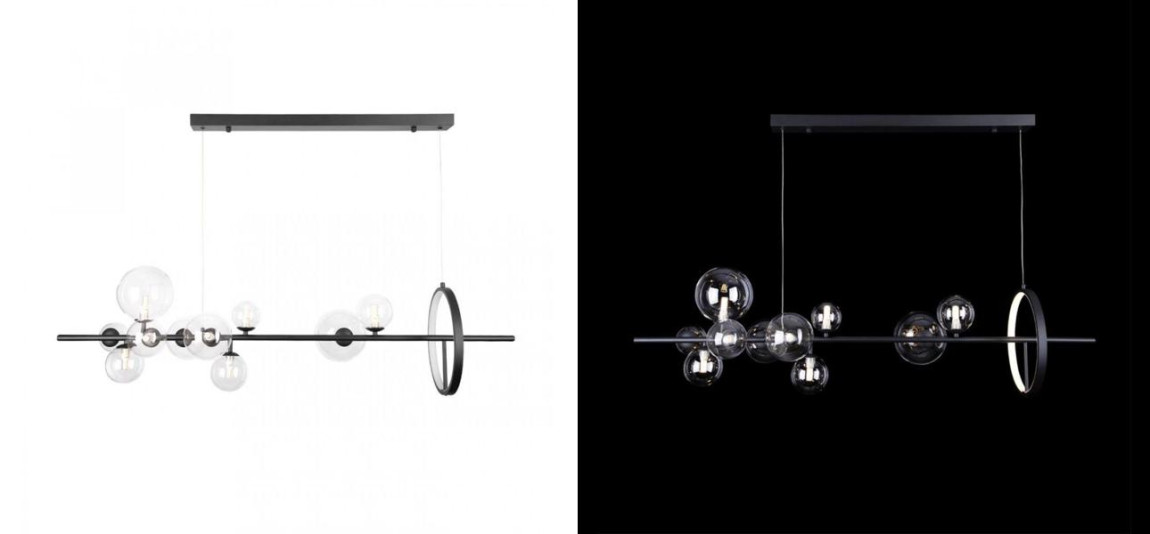 Линейная Светодиодная люстра Прозрачное Стекло IONA Сhandelier 120 см