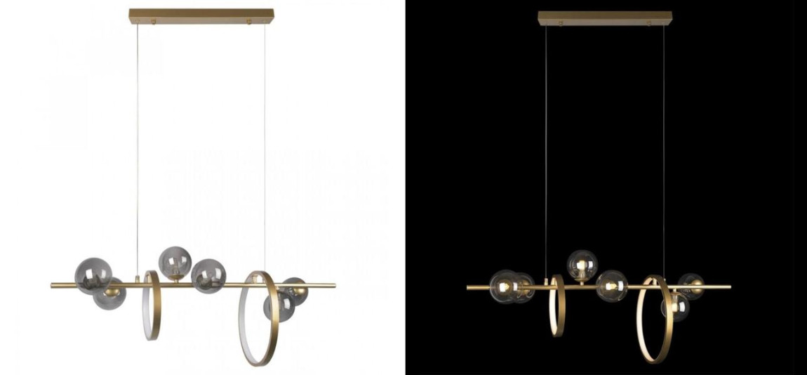 Линейная Светодиодная люстра Серое Стекло IONA Сhandelier 90 см