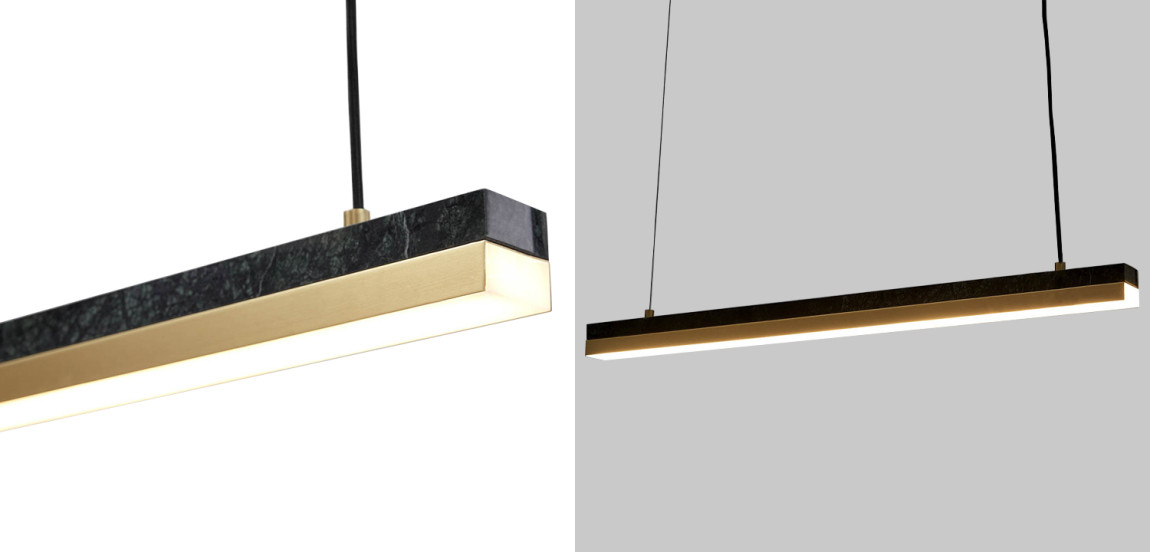 Линейный подвесной светильник Dominik Marble Linear Hanging Lamp