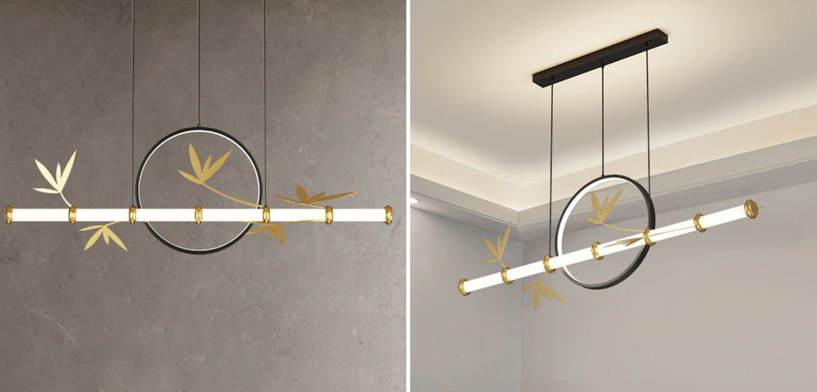 Линейный Светильник в Японском стиле Бамбук Japanese Style Linear Bamboo Lamp