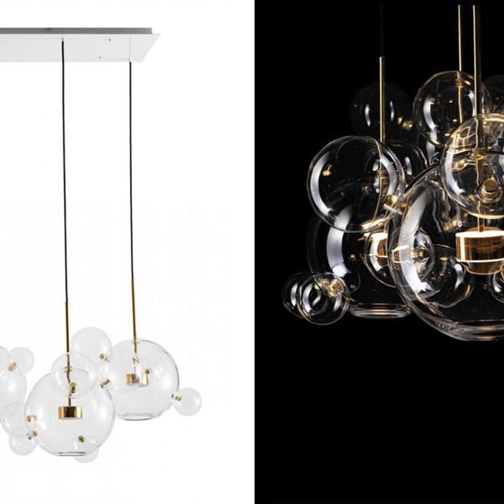 Линейный Светодиодный Светильник Giopato & Coombes Bubble Chandelier Linear Circle 5 плафонов