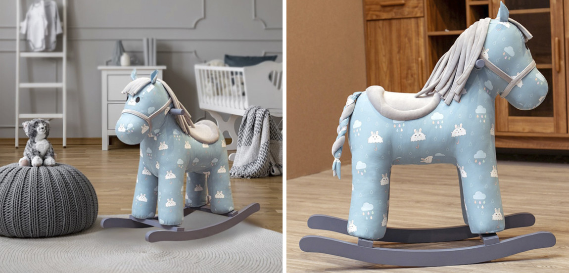Лошадка-качалка голубая Theodore Pony