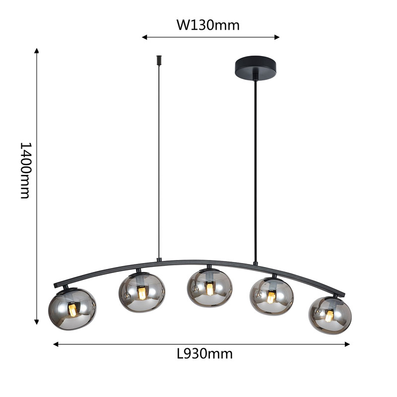 Люстра B.LUX  Матовый черный каркас 93 см