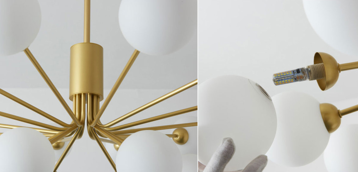 Люстра Berries Chandelier White Balloons Gold 18