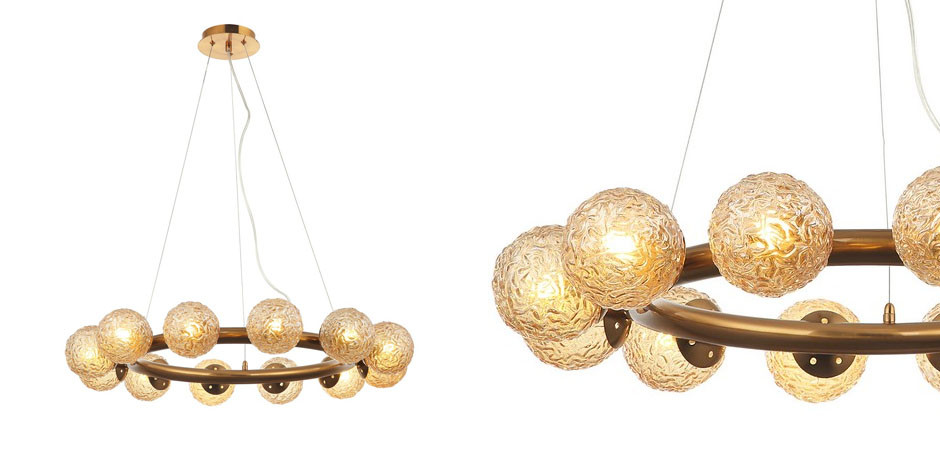 Люстра Big Spinnin с Янтарными Плафонами