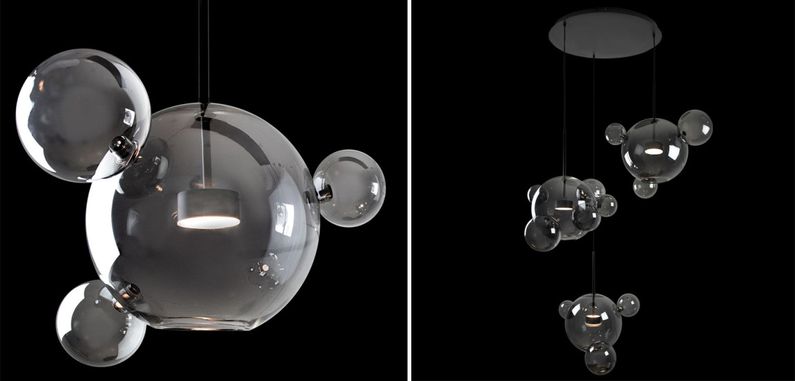 Люстра Bolle Circular Chandelier 14 BUBBLE Giopato & Coombes smoky