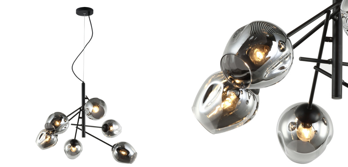 Люстра Branching Bubble Chandelier Vertical Gray