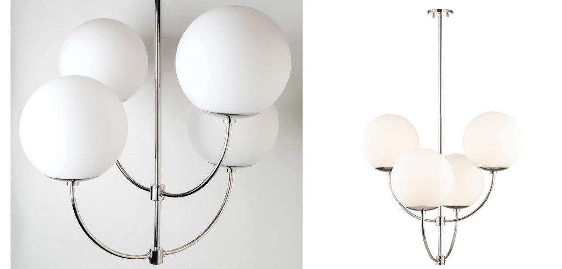 Люстра Breasal White Matte Balls Chandelier Chrome