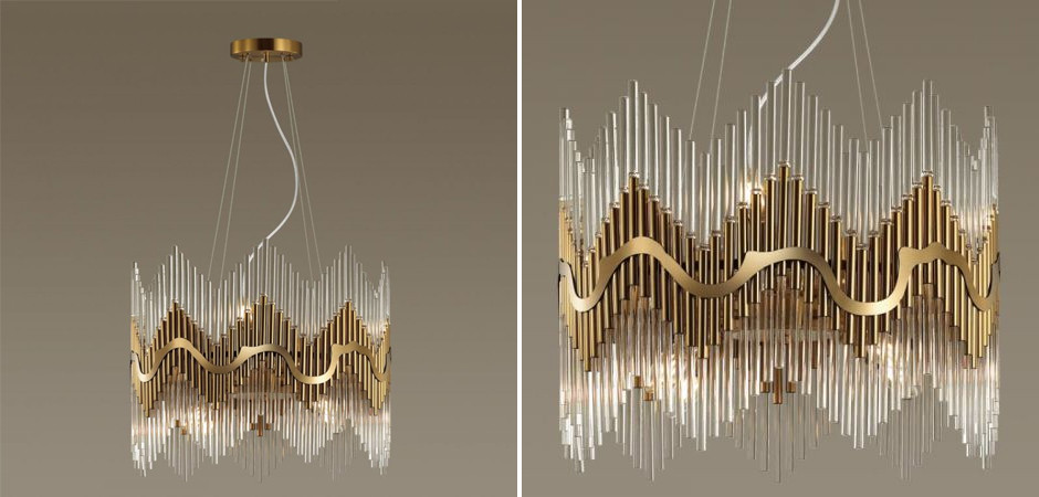 Люстра Bronze Pipes стеклянная