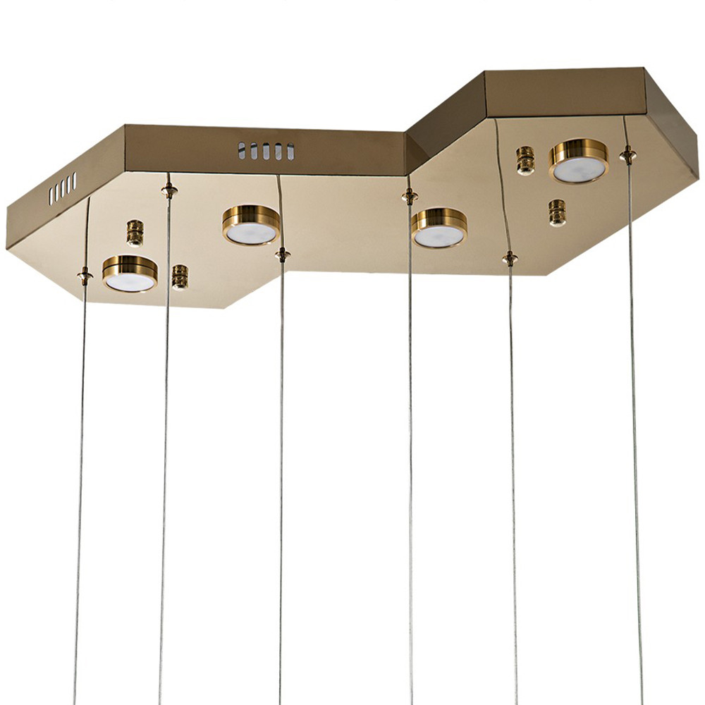 Люстра c 6-ю стеклянными плафонами золото Sparkling Bubbles Tube Gold Hanging Lamp