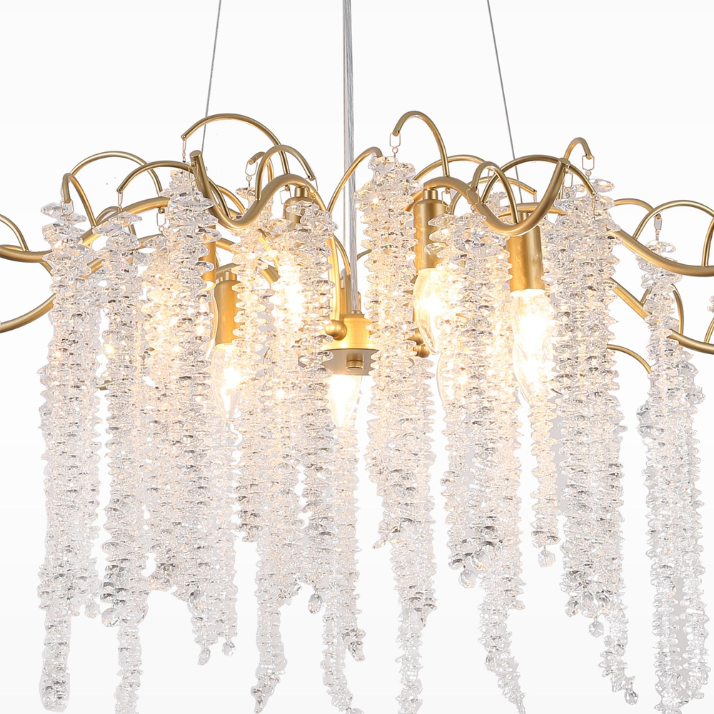 Люстра c подвесками из прозрачного хрусталя Диаметр 85 см FAIRYTREE Light