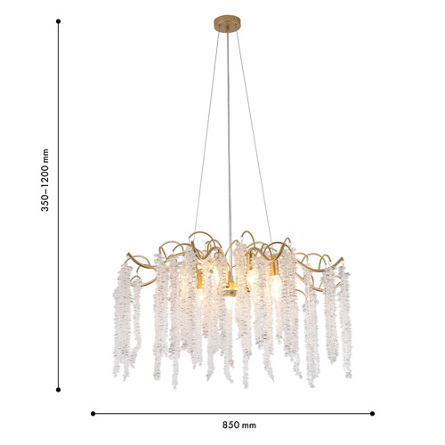 Люстра c подвесками из прозрачного хрусталя Диаметр 85 см FAIRYTREE Light