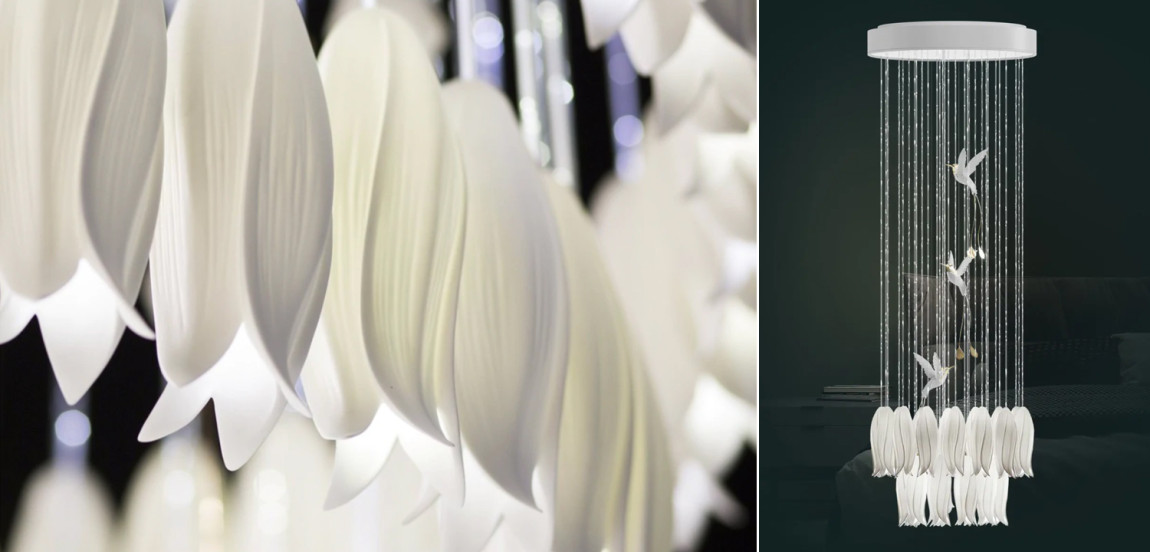 Люстра c Птичками Колибри Sagarti Pendant lamp ALBA Flowers & Birds