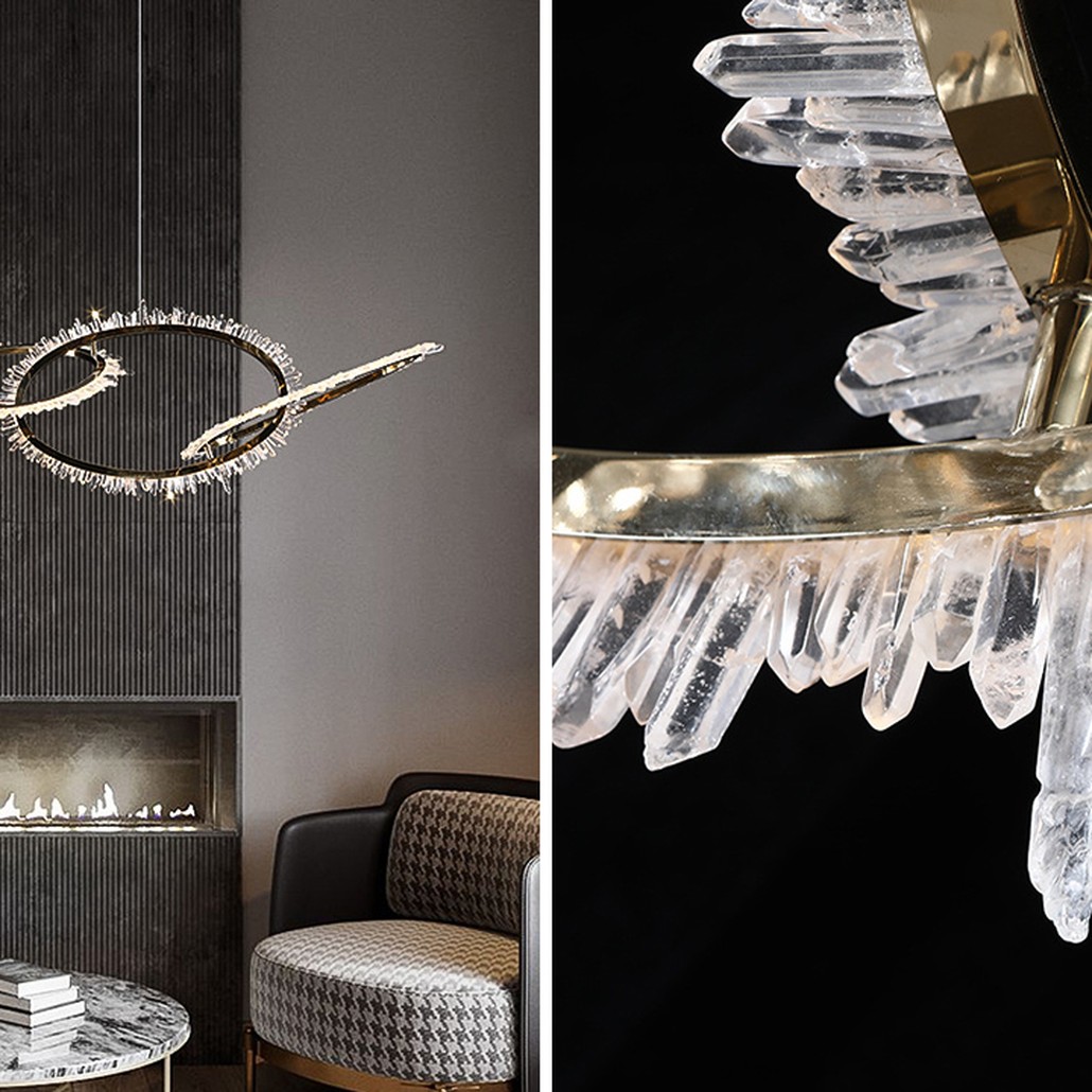 Люстра Chain Quartz Rings Crystal Chandelier