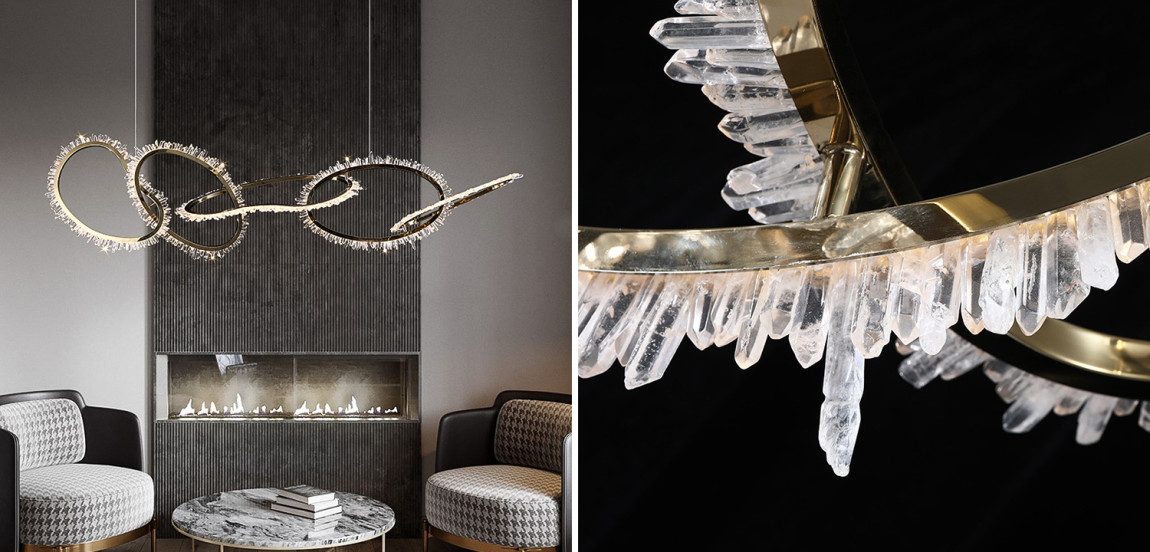 Люстра Chain Quartz Rings Crystal Chandelier
