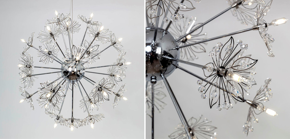 Люстра Chamomile Silver с Хрустальным Плафоном