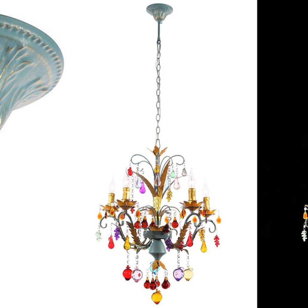 Люстра Colored Glass Pendant Chandelier 55