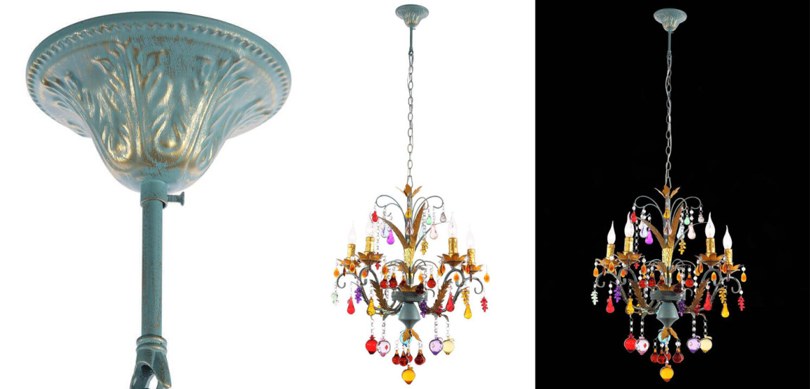 Люстра Colored Glass Pendant Chandelier 55