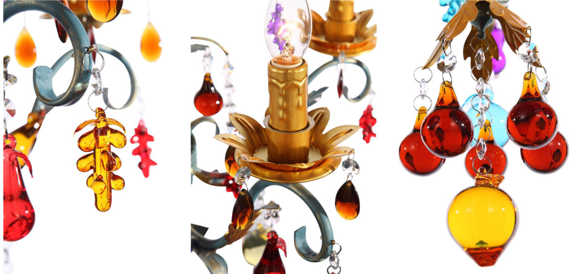 Люстра Colored Glass Pendant Chandelier 55