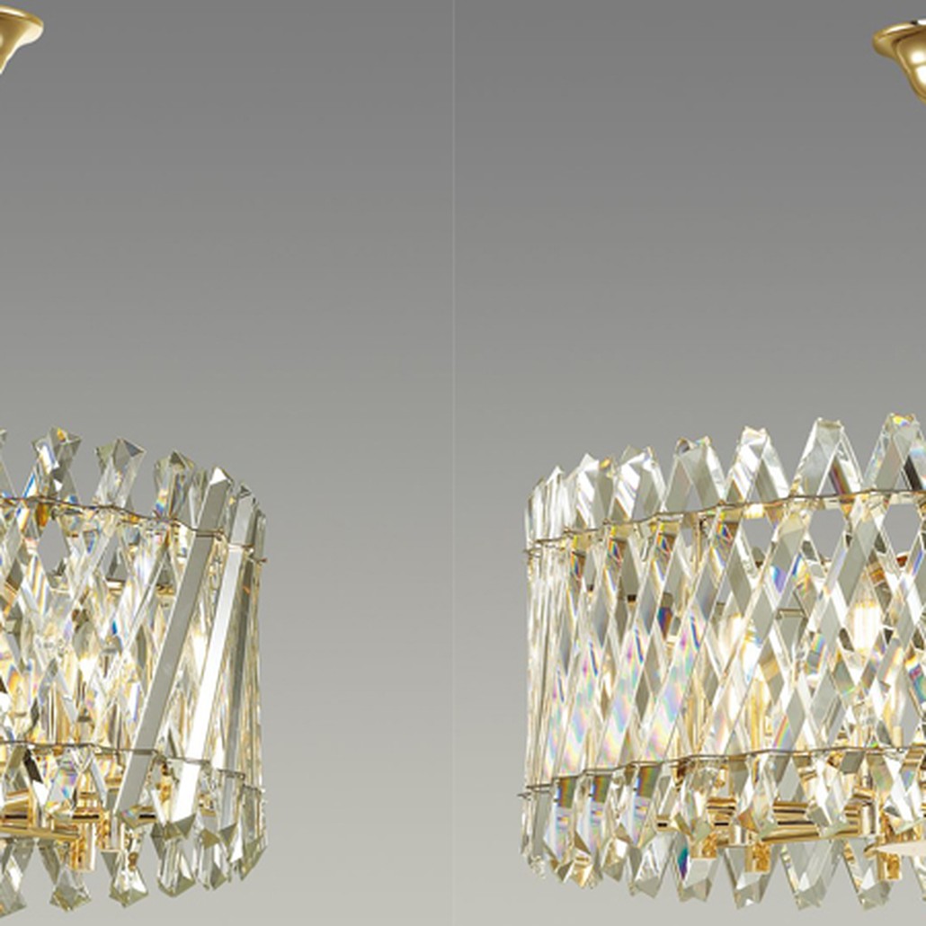 Люстра Crystal Crossed Stripes Gold