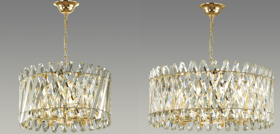 Люстра Crystal Crossed Stripes Gold