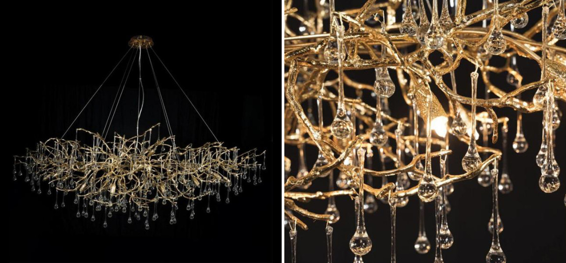 Люстра Crystal Drops bright Gold