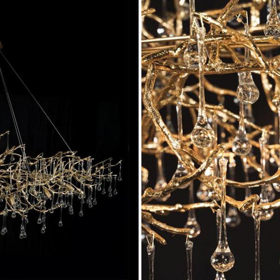 Люстра Crystal Drops bright Gold