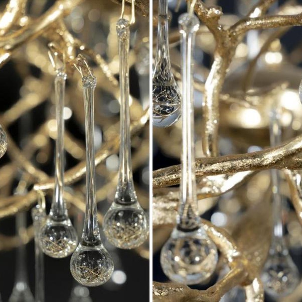 Люстра Crystal Drops bright Gold