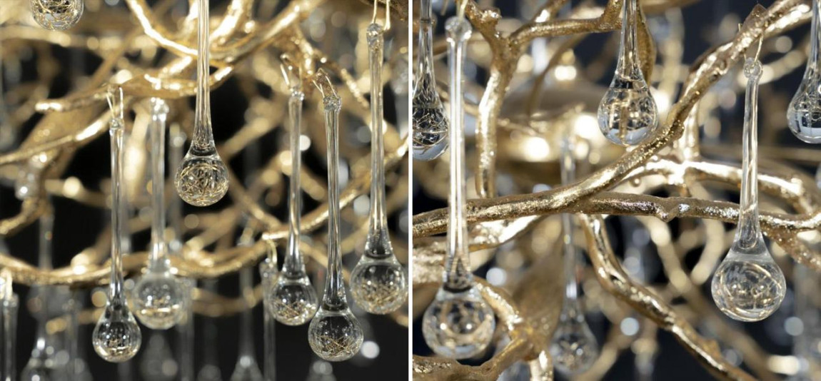 Люстра Crystal Drops bright Gold