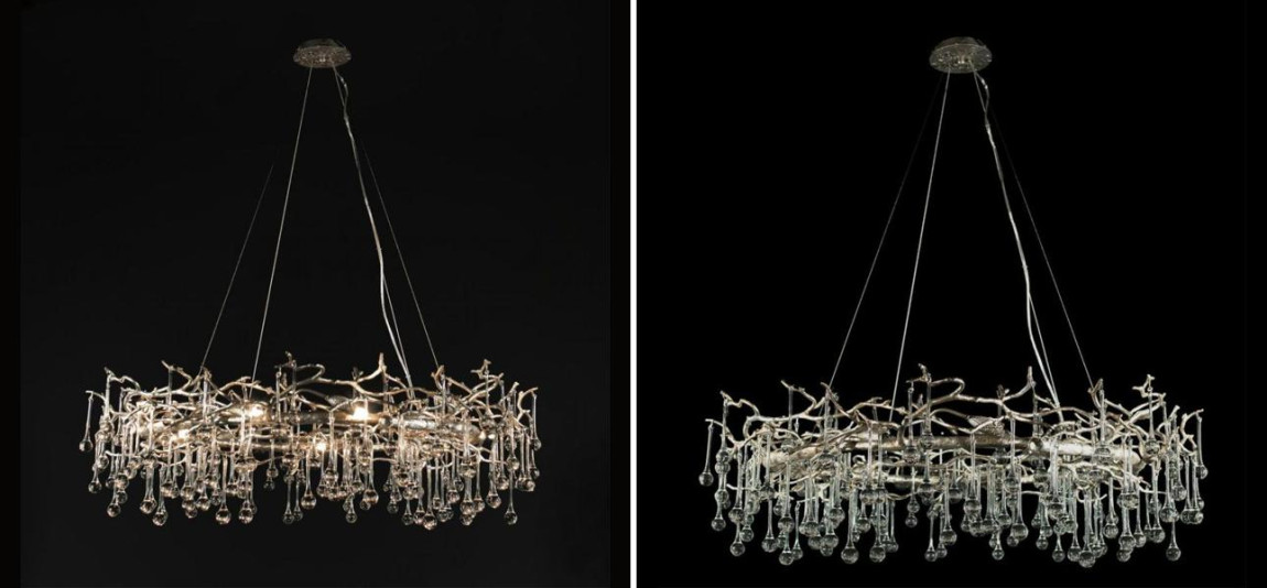 Люстра Crystal Drops Silver диаметр 100